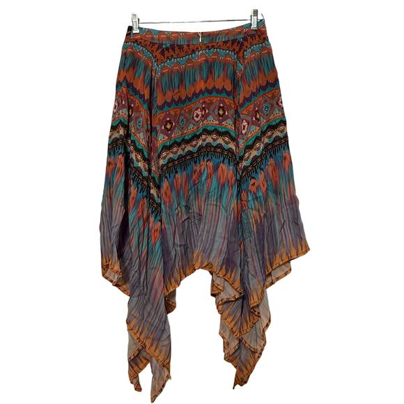Ryan Michael Aztec Print Asymmetrical Skirt, 29" Waist - Picture 2 of 5